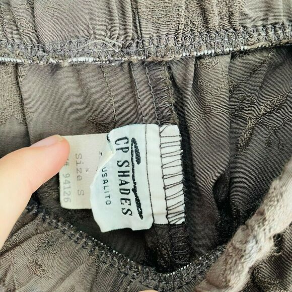 CP Shades Pants Embroidered Straight Leg Brown Pockets Casual Lagen Size Small L - Picture 6 of 11